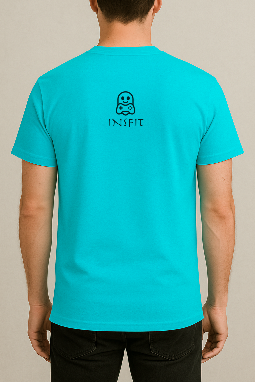 Hungry But Still Cracked โ Gamer Panda Graphic Tee (Aqua Blue)