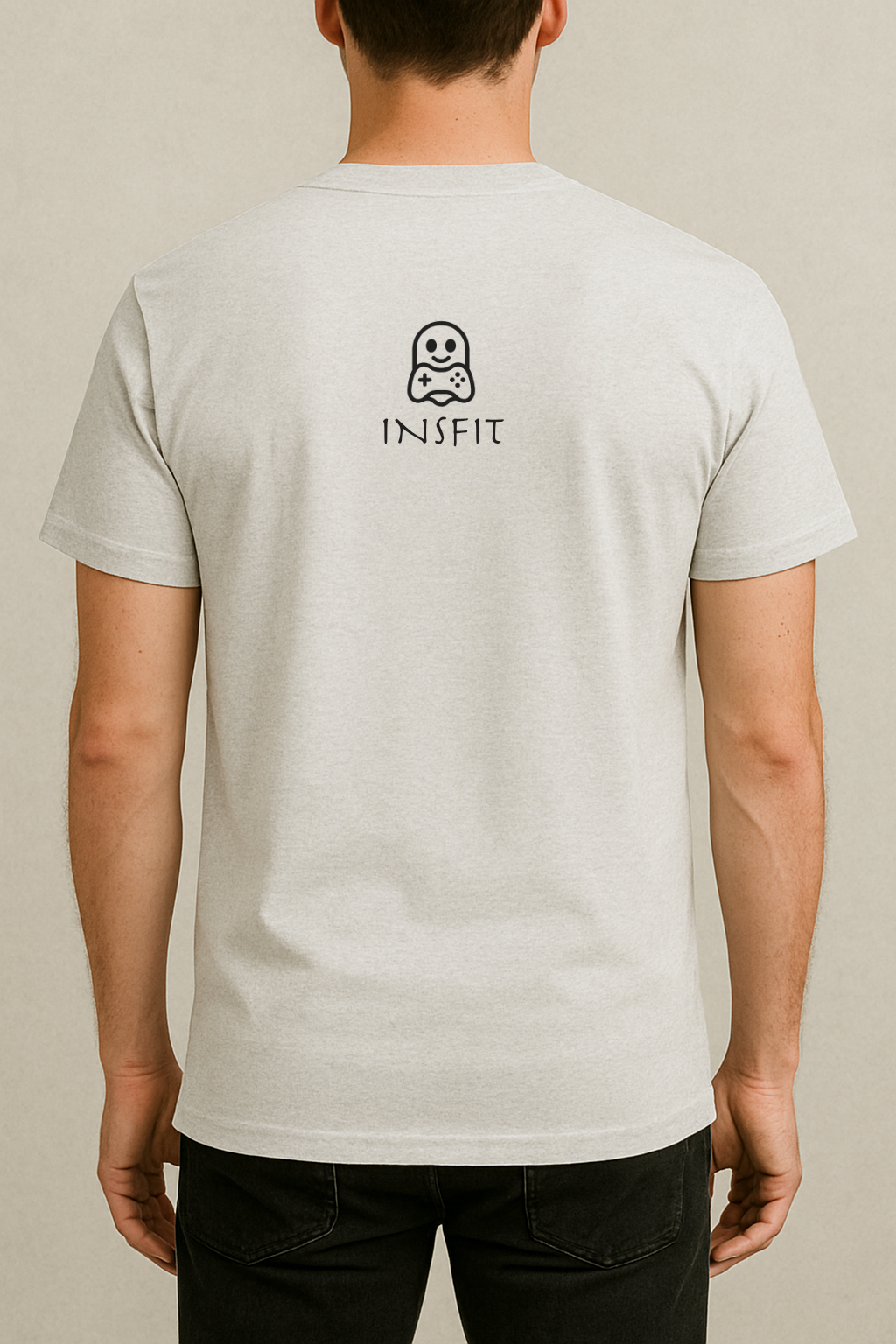Just Vibes – Cute Ghost Horror Aesthetic Tee (Melange Gray)