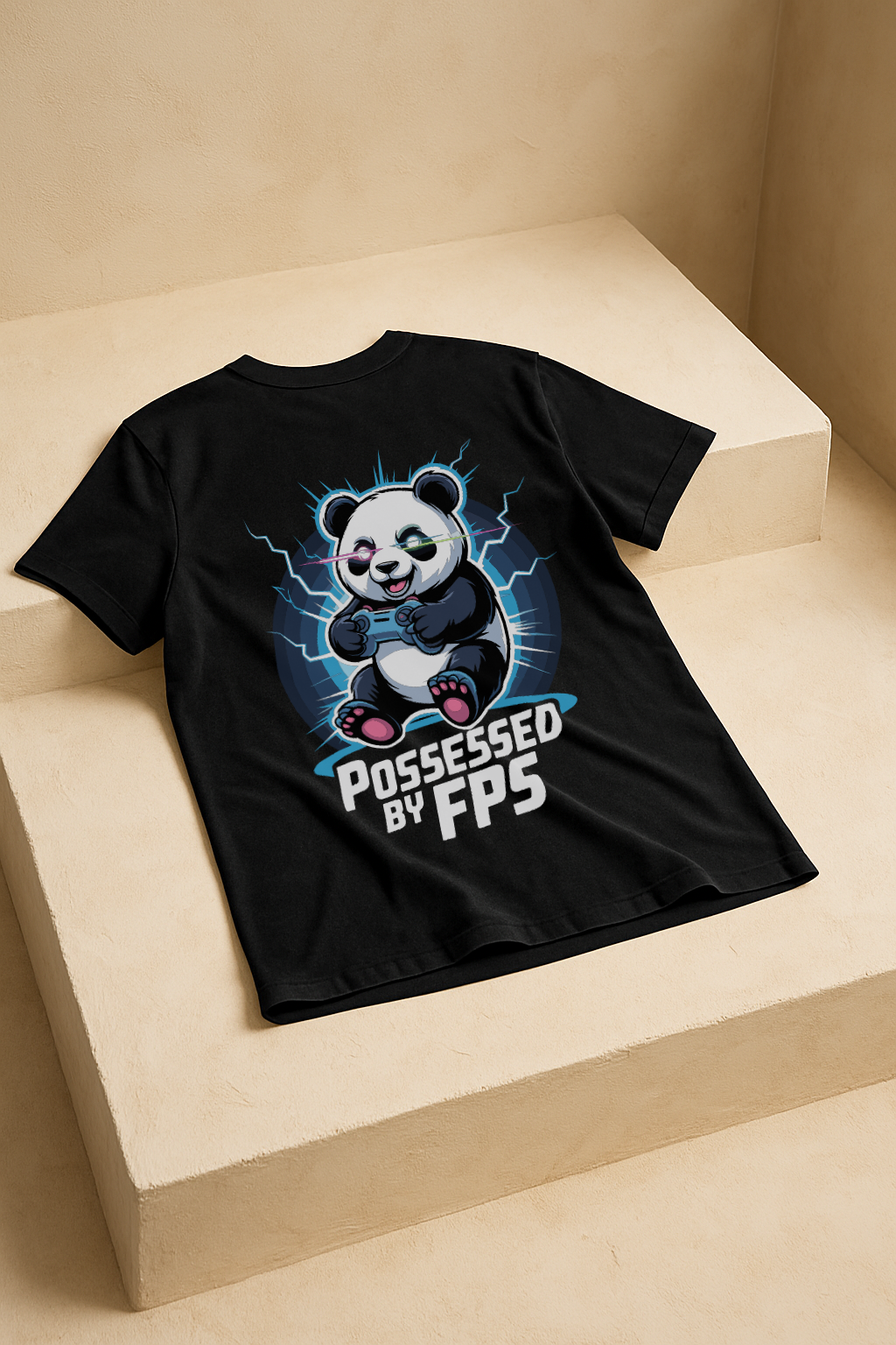 Possessed by FPS – Gamer Panda Glow Graphic Tee (Black)