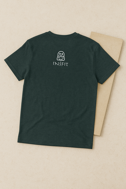 Exorcism Loading 87% – Gamer Horror Graphic Tee (Bottle Green)
