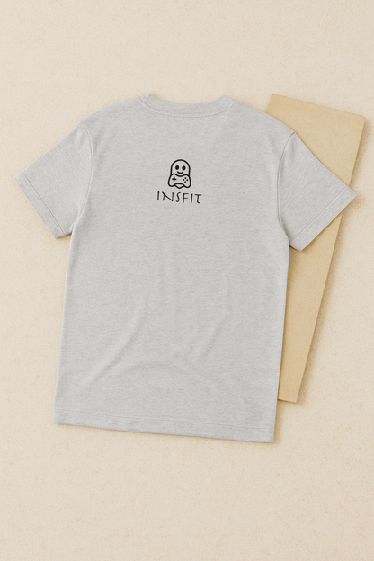 Hungry But Still Cracked – Gamer Panda Graphic Tee (Melange Gray)