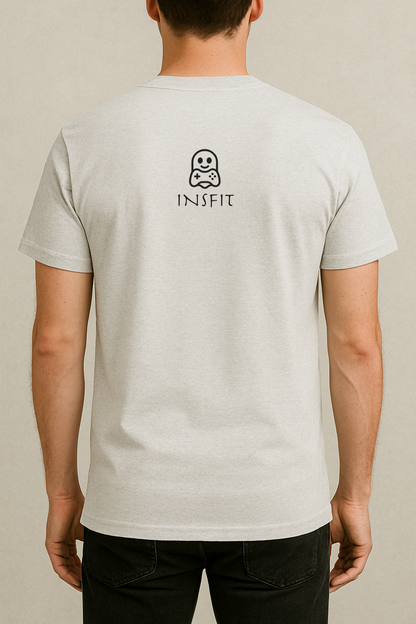 Hungry But Still Cracked – Gamer Panda Graphic Tee (Melange Gray)